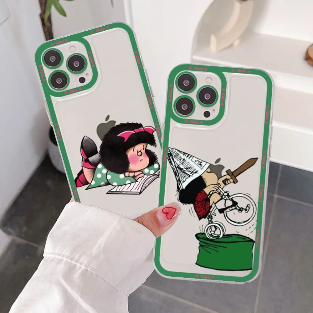 M-Mafalda Phone Case For iPhone 15 14 13 12 11 Pro Max XS X XR Mini Protective Cover