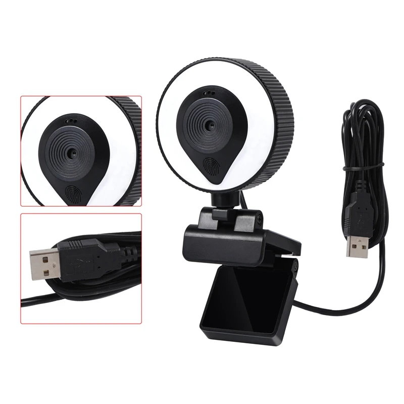 W20 Fill Light Camera HD Built-In Microphone Auto Focus USB Computer Fill Light Network Beauty Live Camera