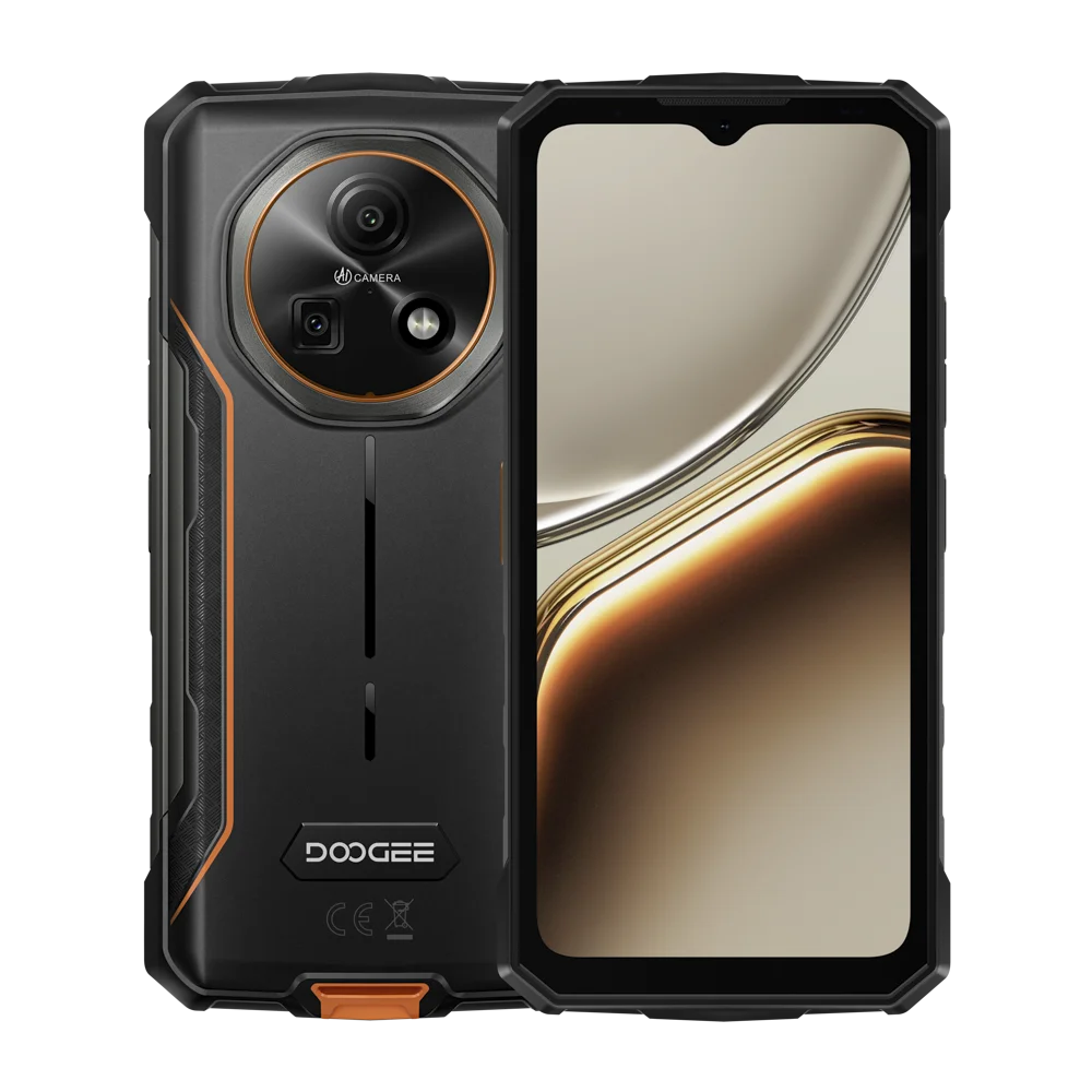 DOOGEE Fire 7 5G Rugged Phone 4GB+256GB 13000mAh Battery Android 15 6.6'' Screen 64MP Camera Dimensity 6300 NFC Smartphone