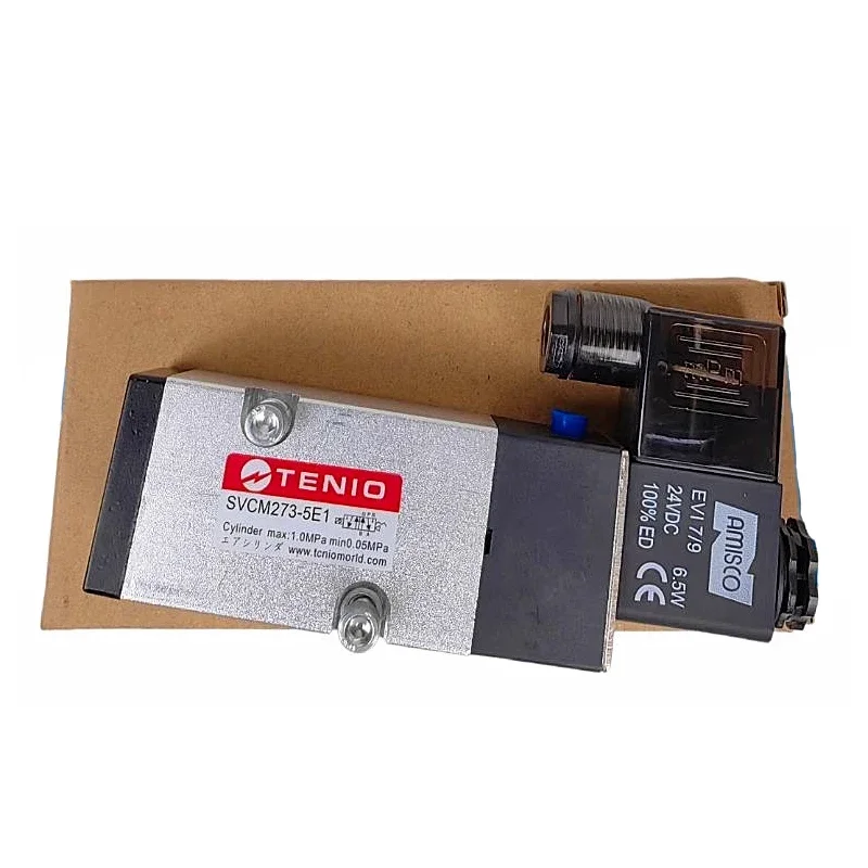 TENIO Solenoid Valve SVCM273-5E1 Pneumatic Directional Valve for TENIO Knife Cylinder AC220V DC24V