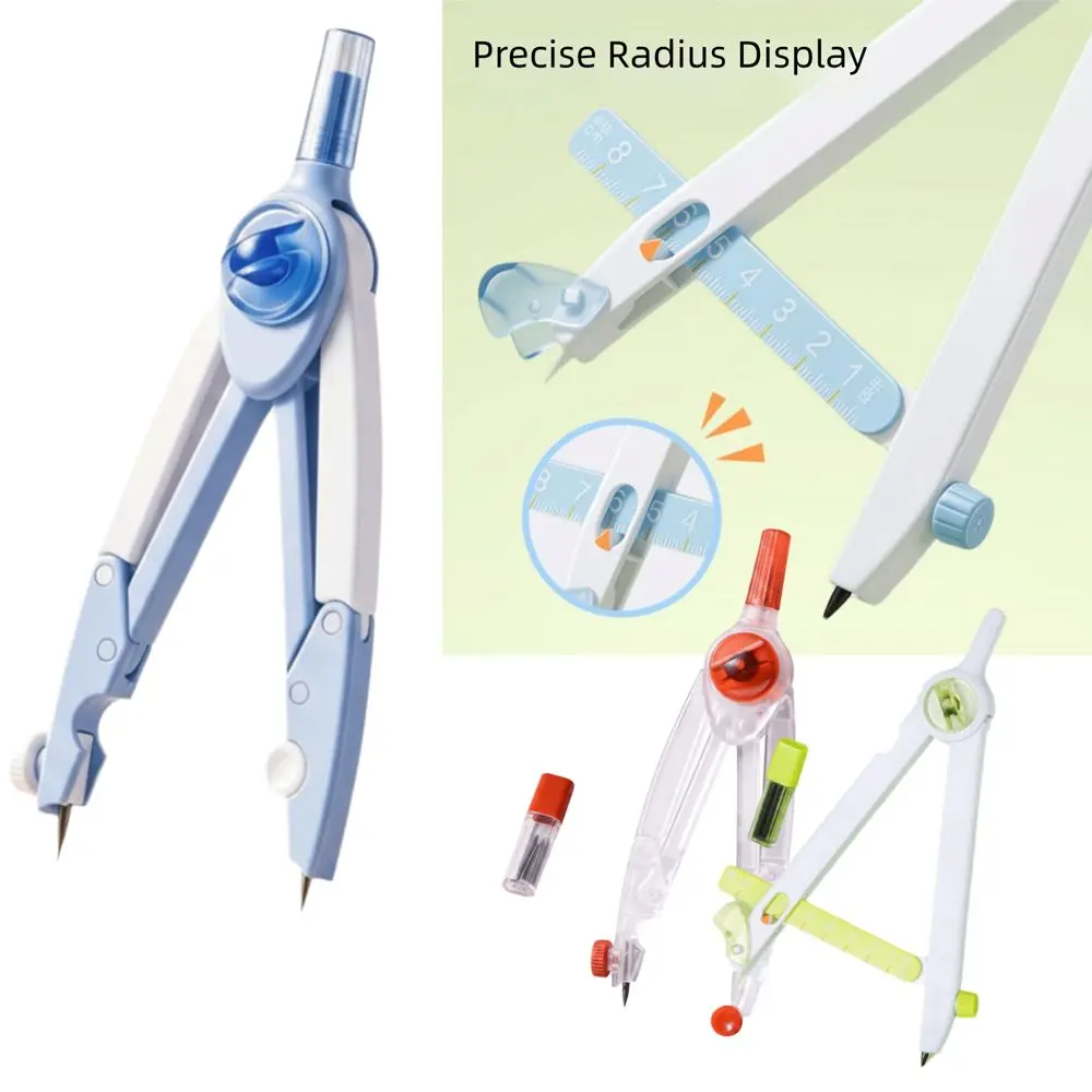 Precision Zero-metal Compass Drafting Drawing Digital Radius Display Non-metal Compass Press Type Engineering