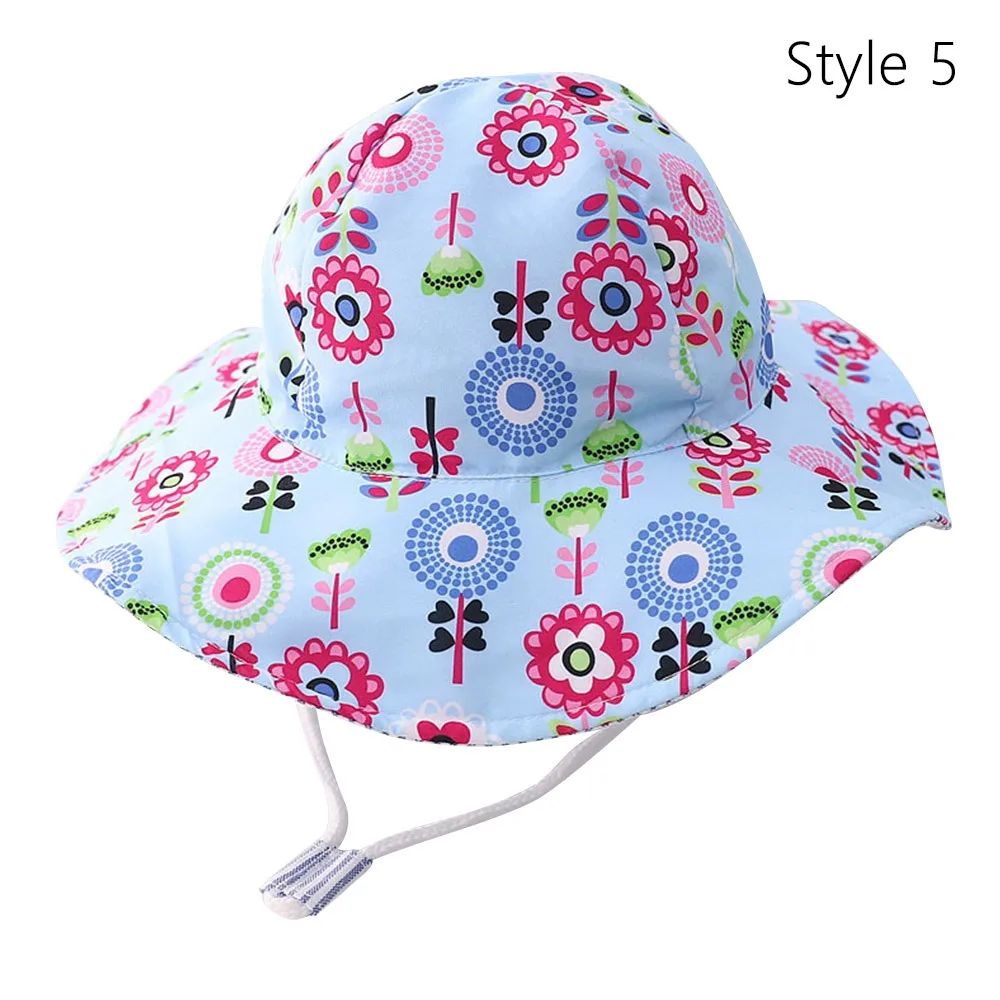 

New Cotton Polyester Baby Hats Sun Shading Cartoon Kids Bucket Hat Versatile UV Protection Beach Cap Outdoor Children Toddler