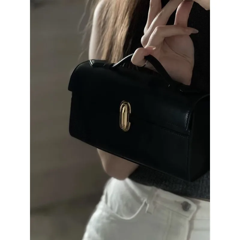 

Новая женская мини-сумка-круассан из натуральной кожи класса люкс, минималистичная, универсальная, с верхней ручкой, через плечо, для повседневного использования