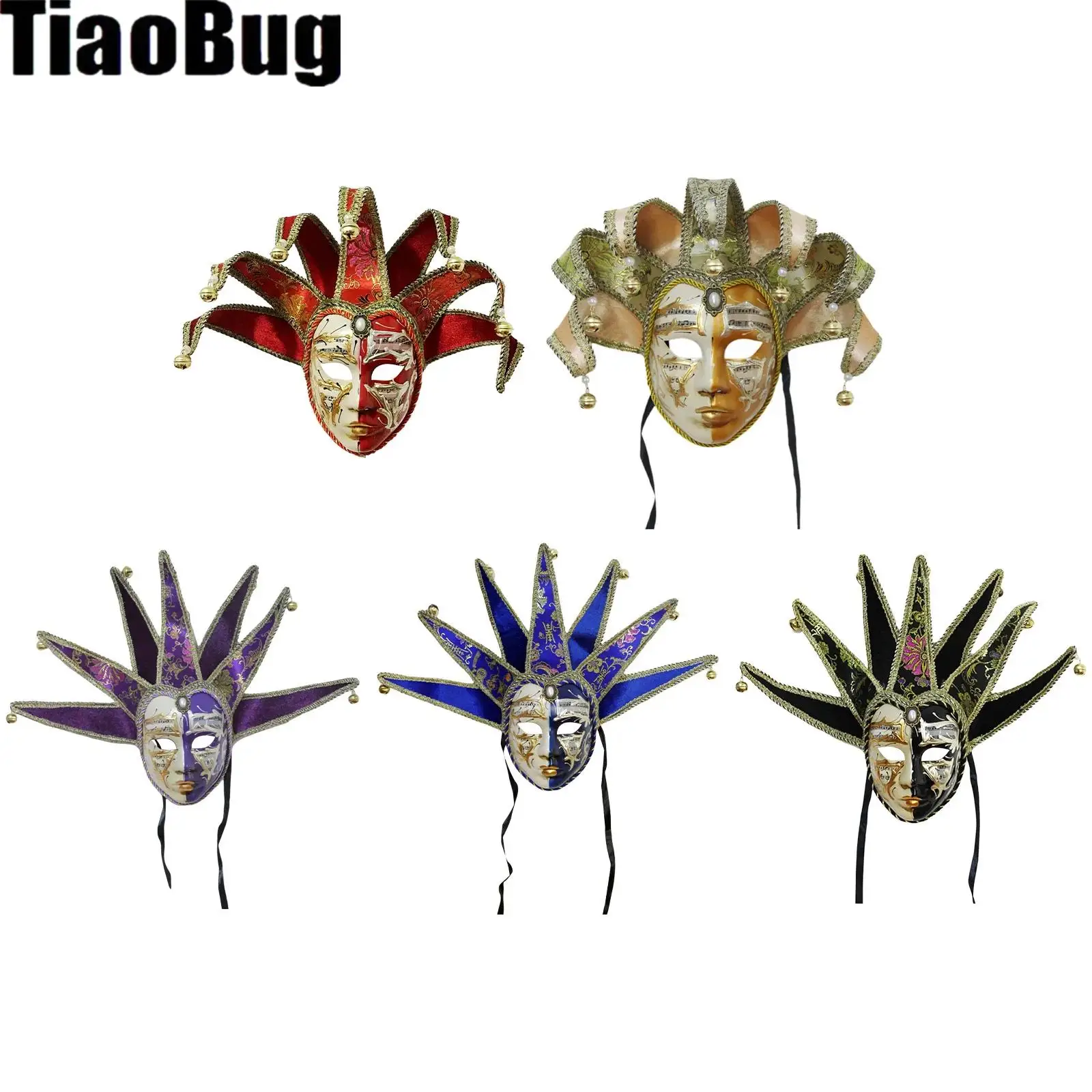 

Маскарадная венецианская маска-шут унисекс для женщин и мужчин, для музыкальных мероприятий, Марди Гра, декоративная настенная маска для коллекции