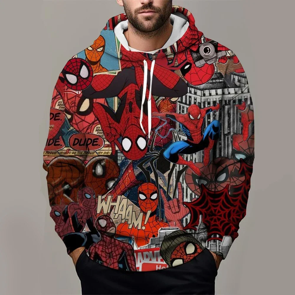 

Spiderman Boys Girls Hoodies Marvel Men's Hoodies 3D Printing MINISO Pullovers Fashion Men's Hoodies Oversized Men's Clothing