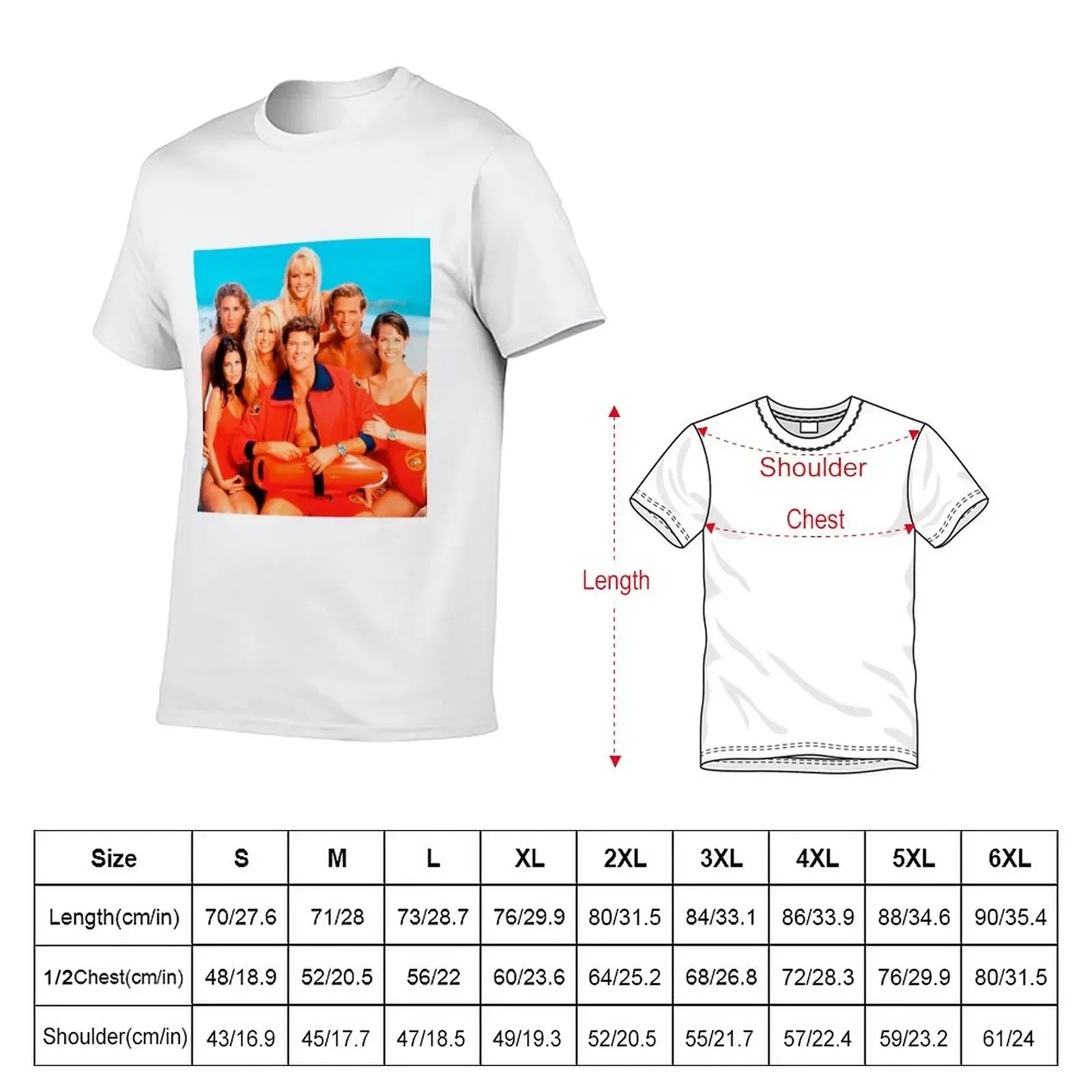 Camiseta Baywatch estética masculina, top de verão, nova edição