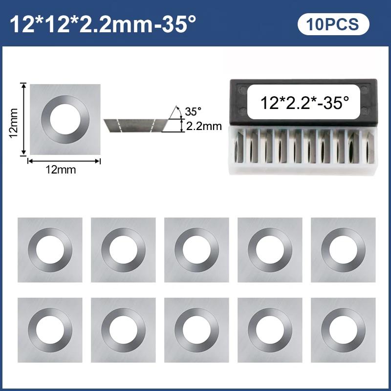 Xcan 10 peças inserções quadradas retas de carboneto para torneamento de madeira 12x12x2.2mm 14x14x2.0mm facas de corte espiral/broca de superfície helicoidal