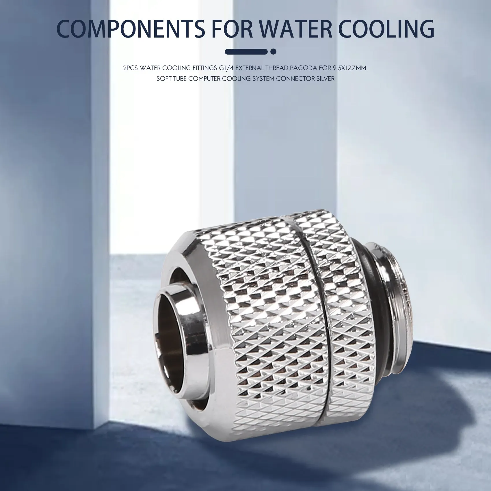 

A29F-2Pcs Water Cooling Fittings G1/4 External Thread Pagoda For 9.5X12.7Mm Soft Tube Computer Cooling System Connector
