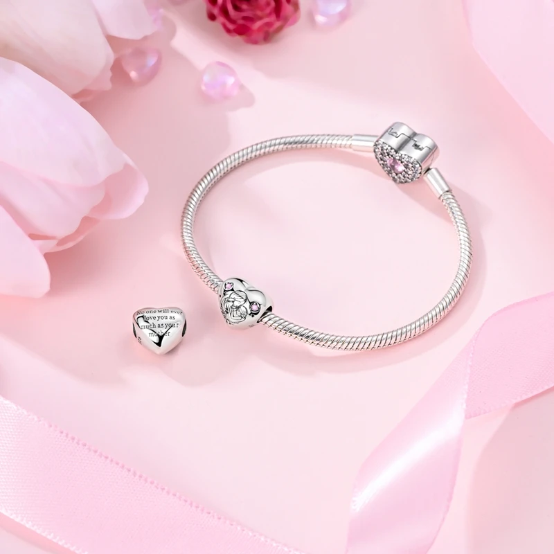 Pendant Charm Bead 925 Sterling Silver Mickey Mouse Heart Beads Fit Original Bracelet for Jewelry Making Valentine's Day gift