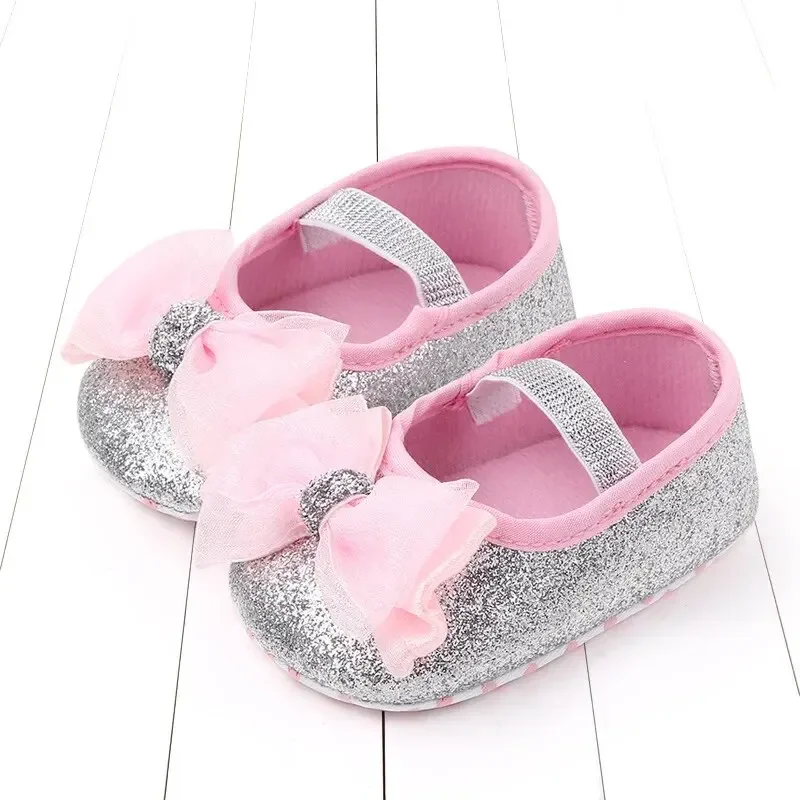 Bow Tie Anti-slip Soft Cotton Sole Toddler Shoes Spring Autumn Baby Girls Princess Shoes Ballet Slippers Baby Shoes