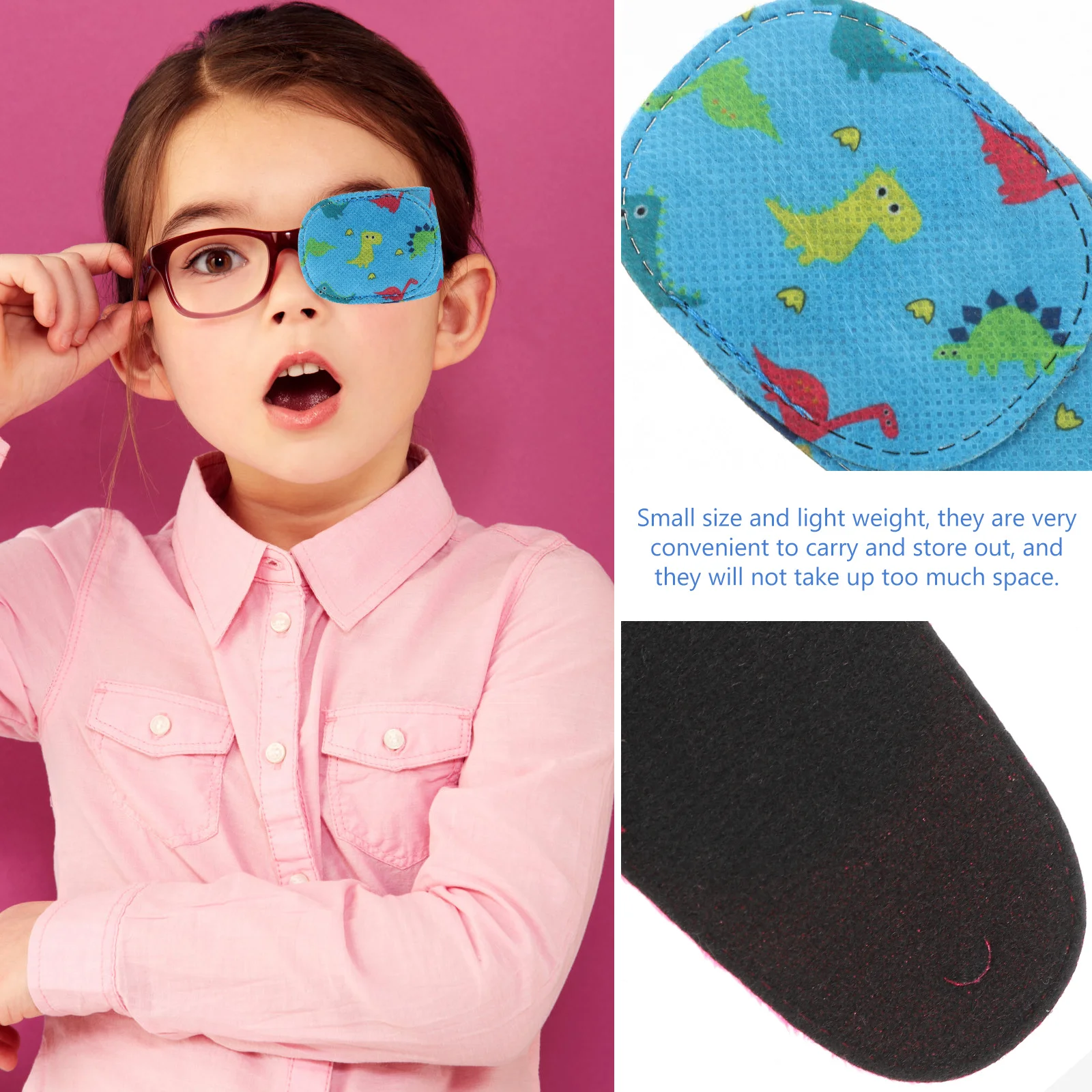 12Pcs Cartoon Eye Patches Elastic Soft Breathable Children Single Eye Covers for Strabismus Correction Cover for Glasses