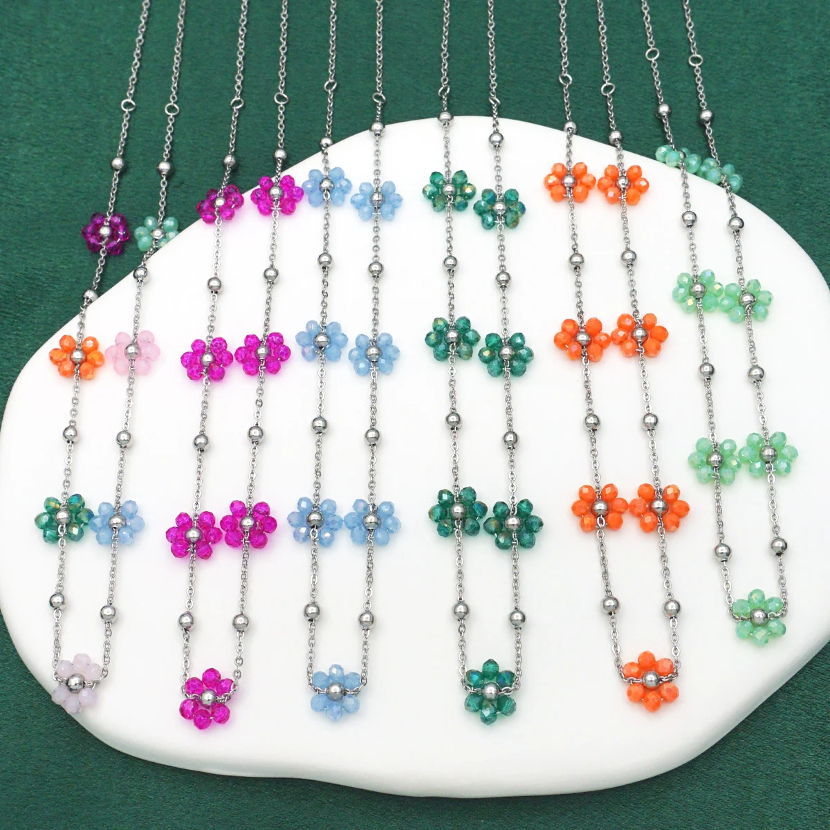 Flower Petal Necklace for Women, Stainless Steel Birthday & Mother's Day Gift, Hypoallergenic for Wedding Party Graduation Date