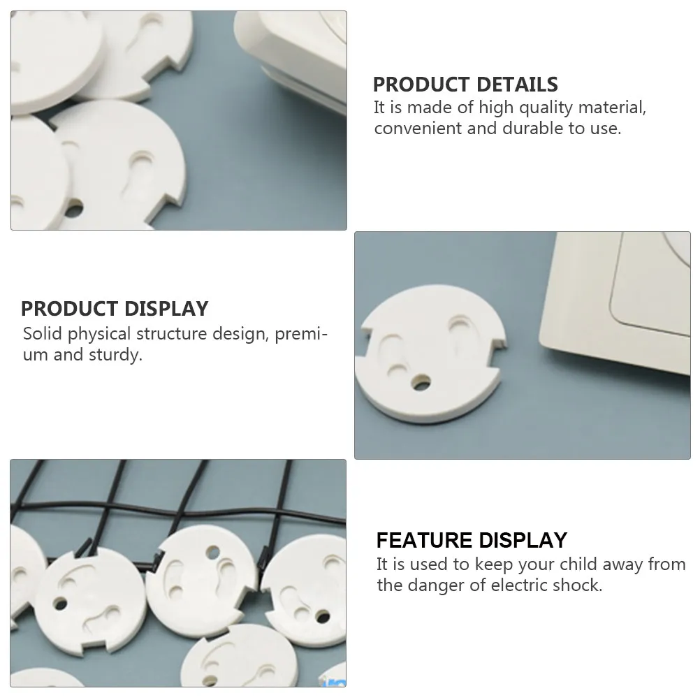 10Pcs French Standard Socket Covers Childproof Electrical Outlet Protector ABS Safety Cover for Home Baby Proofing Socket