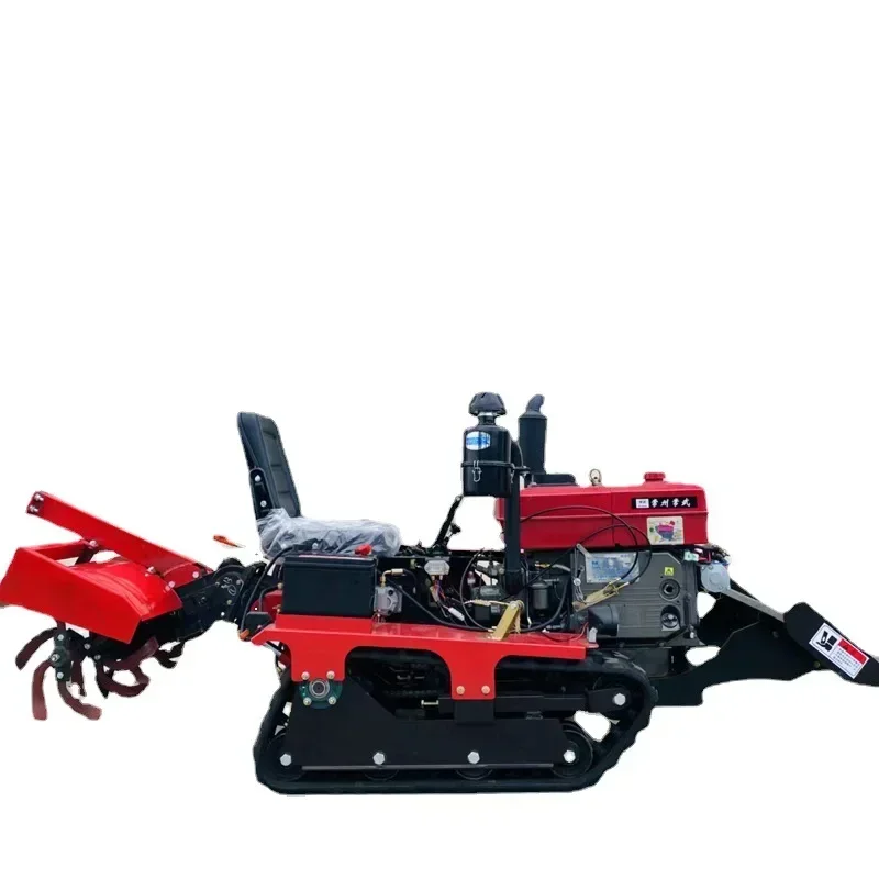 Fabrikanten Leveren Paddyfield En Dry Land Dual Use Crawler Roterende Cultivator Ride Type Cultivator 35 Pk Kleine Micro Cultivator