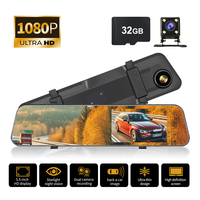 Dash cam Unique 5.5-Inch Driving Recorder Rearview Mirror 1080P HD Screen Front and Rear Dual Recording