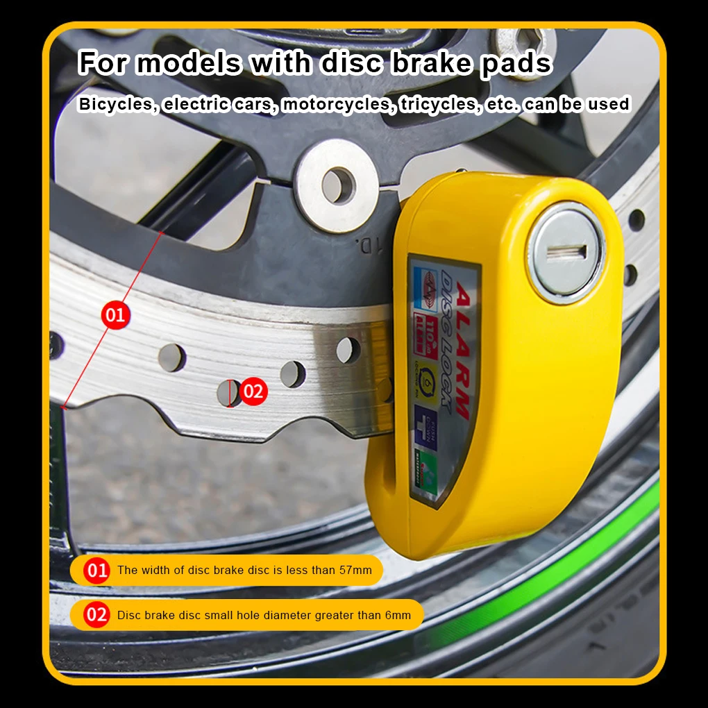 110db Alarm Disc Lock Disk Padlock Anti-Theft Alarms Safety Locks - view 3