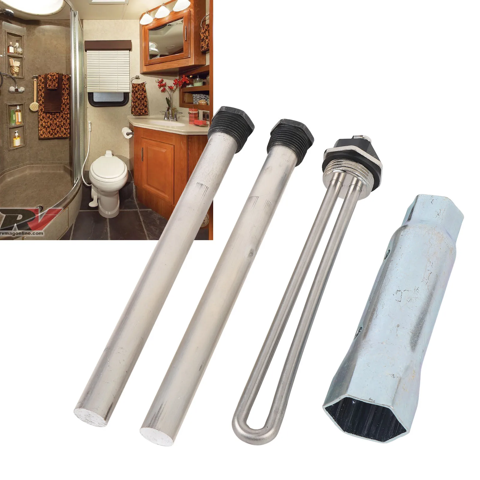 

RV Water Heater with Wrench Socket Anode Rods 520900 Metal Enhanced Performance for RV Water Heater SW6DE 520900