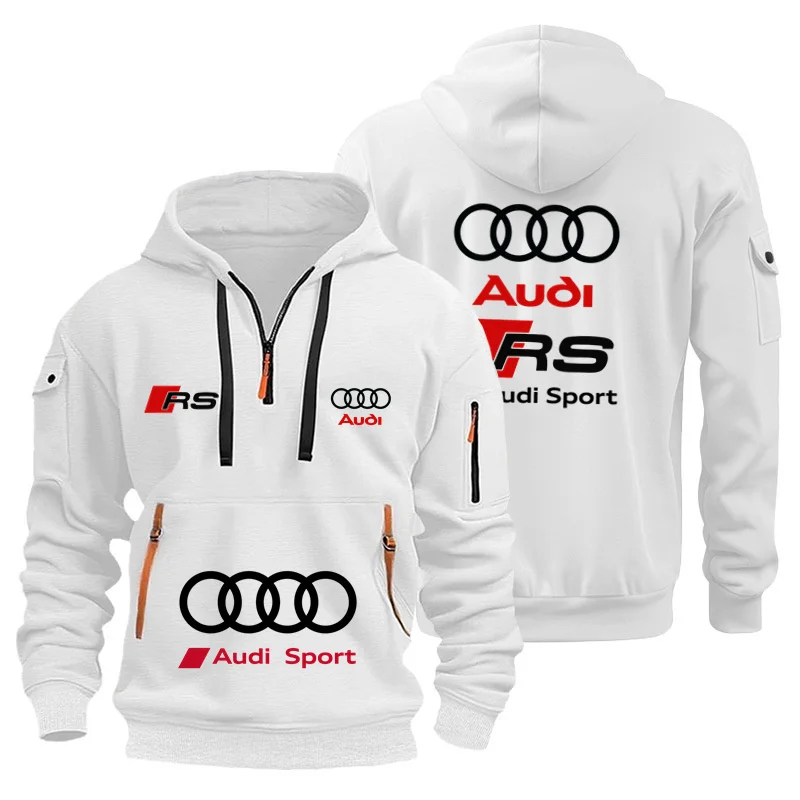 

Модная утепленная толстовка-худи унисекс Audi для мотогонок, ветрозащитная, повседневная, в уличном стиле