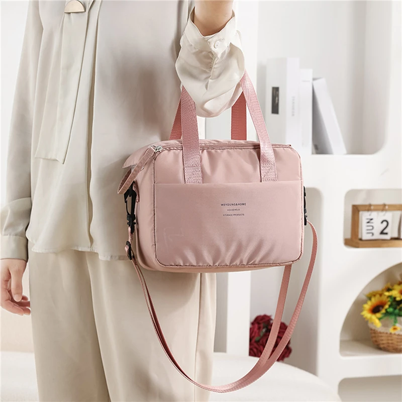 Portable Lunch Bag for Women Thermal Insulated Lunch Box Tote Cooler Handbag Waterproof Bento Pouch Office Food Shoulder Bags