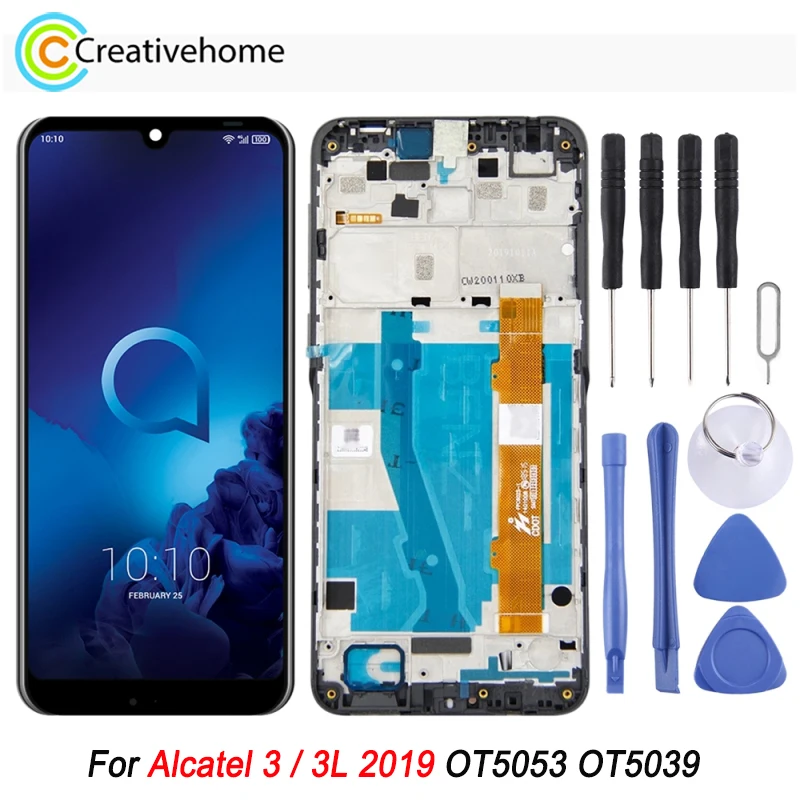 

Высококачественный ЖК-экран с рамкой для Alcatel 3 / 3L 2019 OT-5053 OT5039 дисплей и дигитайзер полная сборка запасные части для ремонта