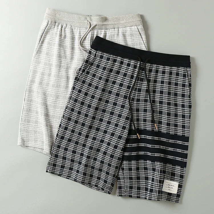 

Summer Casual Cotton Plaid Couple Sle orts Men's Loose Fit Five-Point Pants Basic Mass Youth Vitali Patterned orts