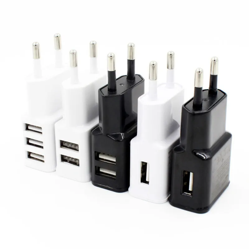 Portable Dual USB Power Adapter Mobile Phone Charger Electrical Socket Travel Smart Matching Charger AC Adapter For Smart Phone