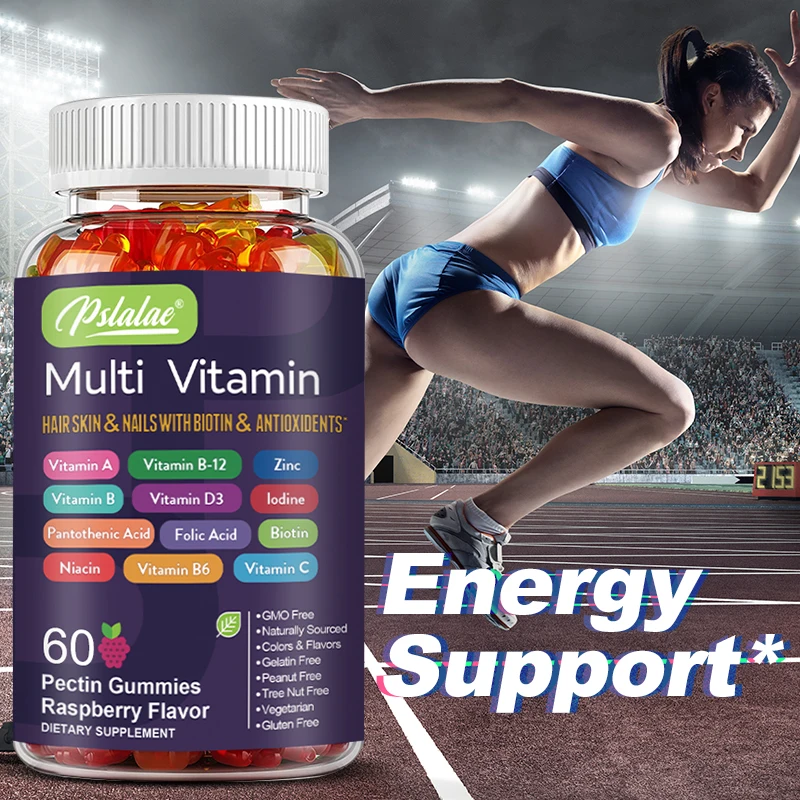 

Multivitamin Gummies - Antioxidant, Support Skin, Hair and Nail Health, Improves Immunity, Provide Energy