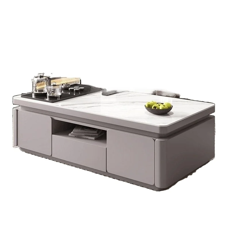 

New modern simple rock slab Kung Fu tea table, living room household kettle integrated tea table office tea table