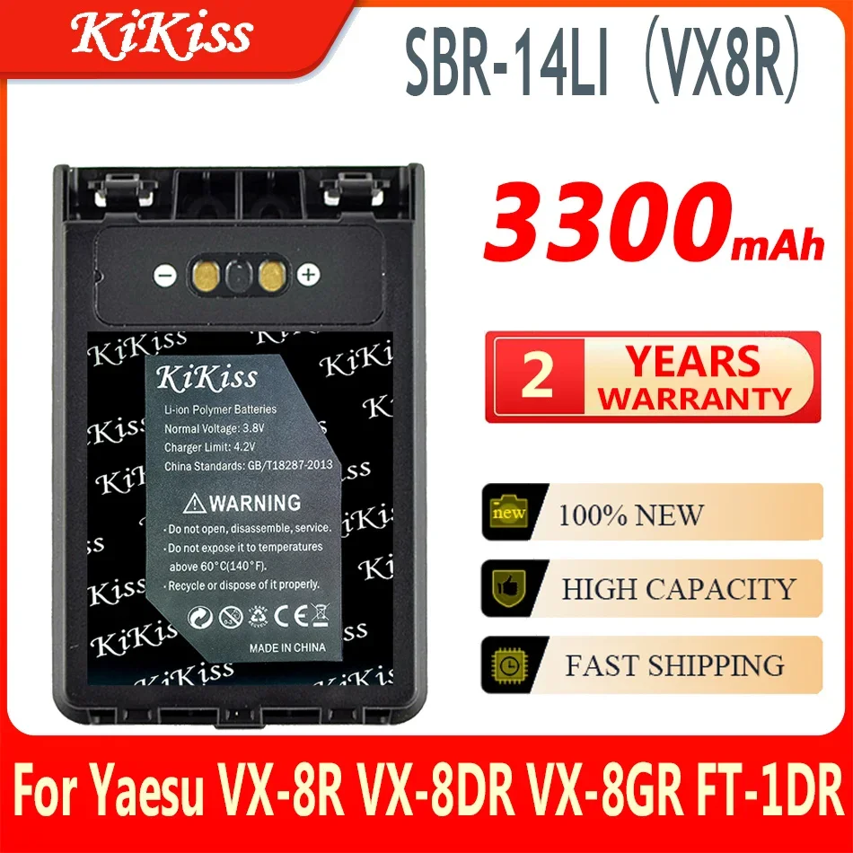 Kisiss SBR-14LI baterai baru (VX8R) 3300mAh untuk Yaesu VX-8R VX-8DR VX-8GR FT-1DR FT1XD FT-2DR radio FNB-102LI FNB-101Li