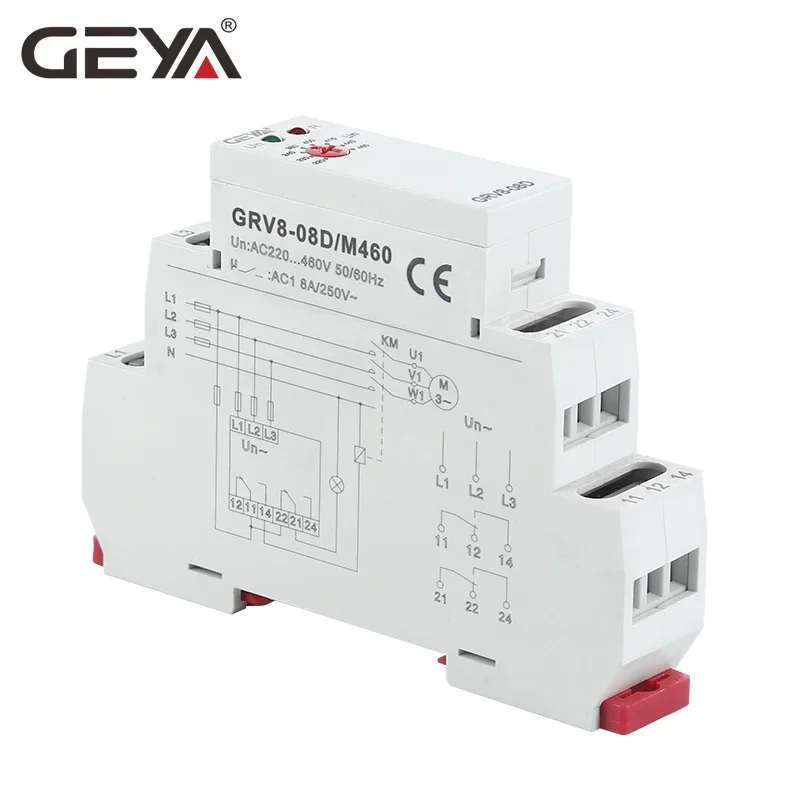 GEYA GRV8-08 Overvoltage Undervoltage Relay Phase Failure Phase Sequence Asymmetry Control Relay