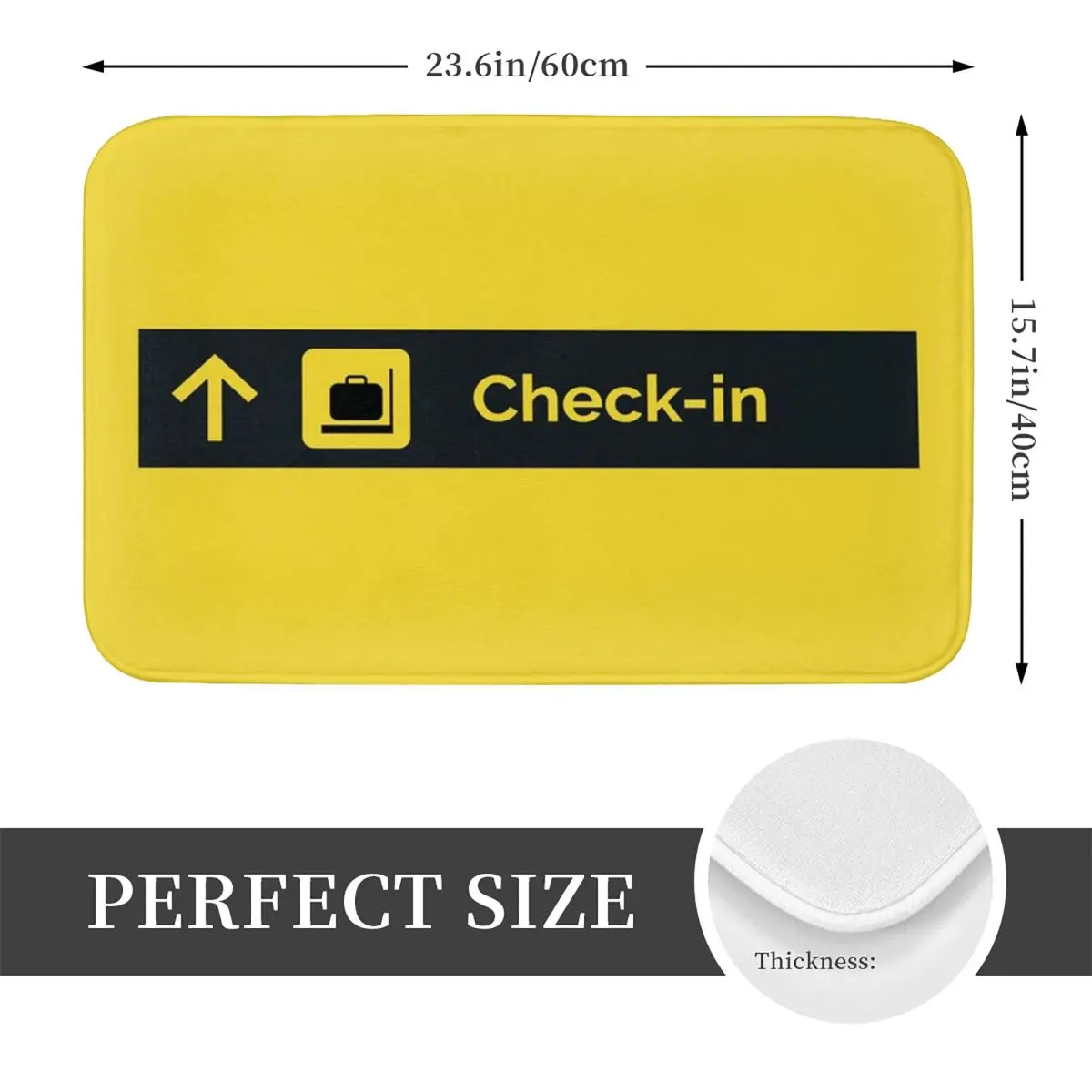 Check-in Airport Sign Doormat Non-slip Super Absorbent Bathroom Floor Mats Home Entrance Rugs Kitchen Bedroom Carpet Footpad