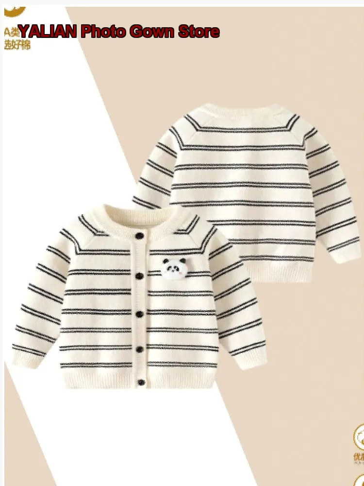Boys Fall Outwear Pure Cotton Toddler Knit Jacket Sweater Stylish Top
