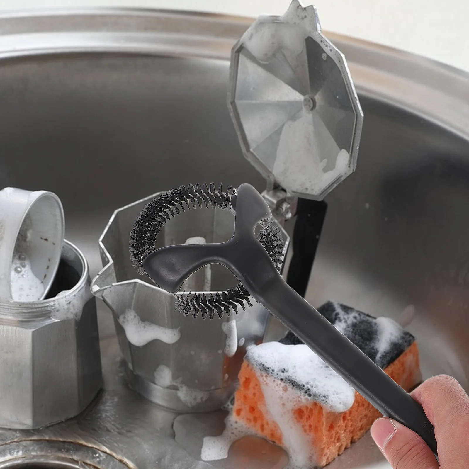 

Coffee Machine Cleaning Brush Bottle Cleaner Maker Accessories Brewing Head Arc Design High Density Bristles Versatile Long