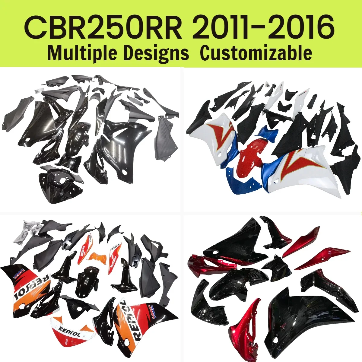

Bodywork Fairings CBR 250RR 2011 2012 2013 2014 2015 2016 Prime ABS Injection Motorcycle Fairing Kit for Honda CBR250RR 11-16