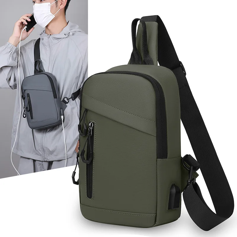 

Men's Chest Bag New Fashion Lightweight Travel Shoulder Bag Multi-functional Business Simple Casual Crossbody Bag