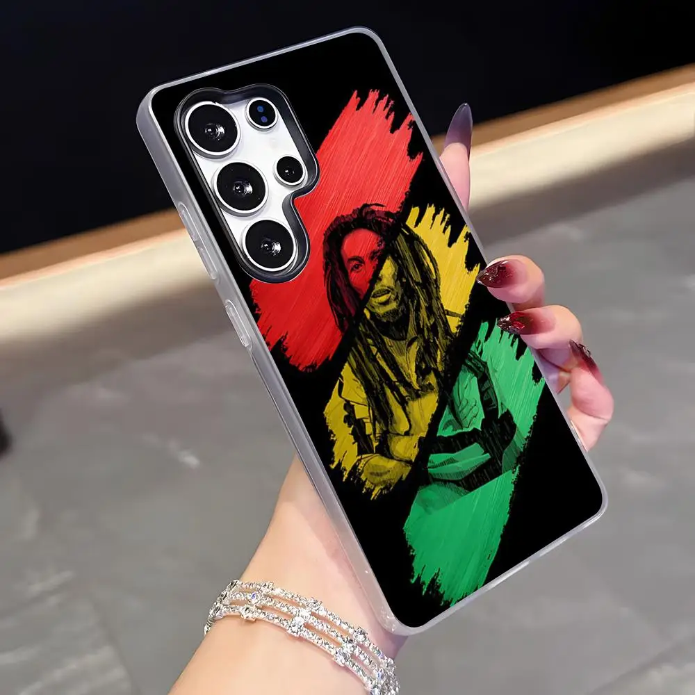 Singer B-Bob Marley Phone Case For Samsung S26 S25 Plus S24 Plus S22 Ultra S23 FE S21 Plus S21 Ultra Jelly Cover