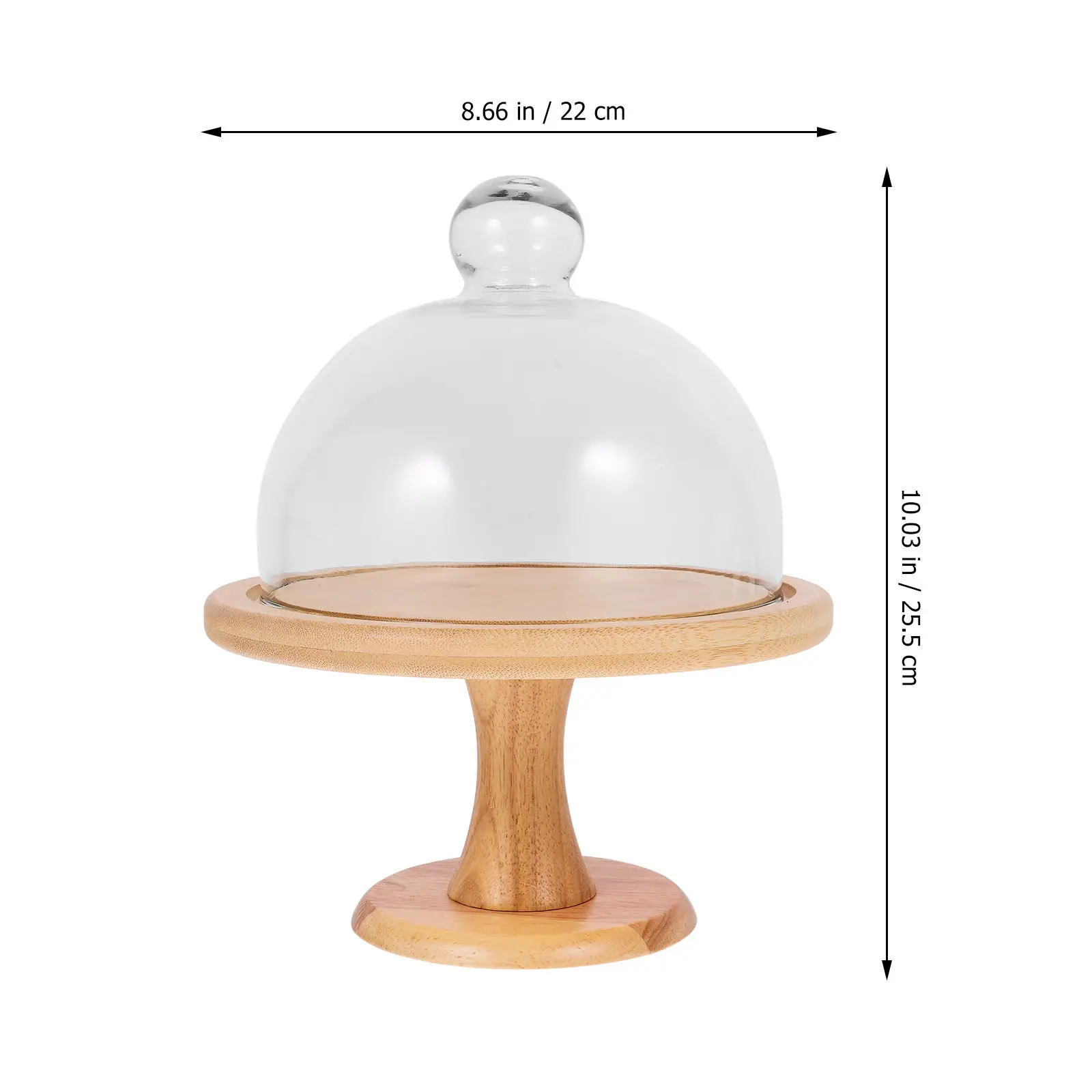 1Set Lightweight Tall Cake Display Stand No Heat Conduction Glass Wooden Dessert Stand for Wedding Engagement Birthday Party
