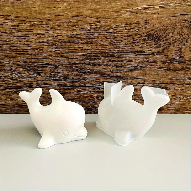 1 Stück 3D-Delfin-Silikonform, delfinförmige Silikon-Kerzenform, niedliche Delfinform, geeignet für die Herstellung von Kerzen, Gipsseife, Han