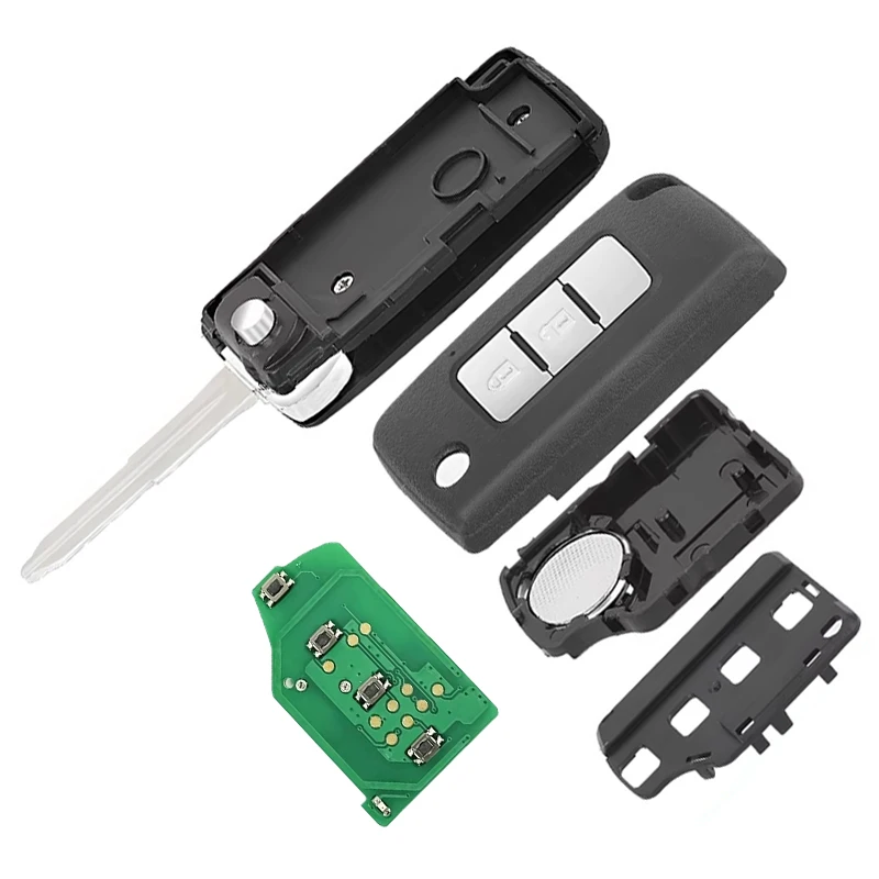 KEYECU 433MHz ID46 Chip P/N: M6370B882 FCC ID: G8D-635M-A 2 Buttons Flip Remote Key Fob for Mitsubishi Pajero 2015-2021