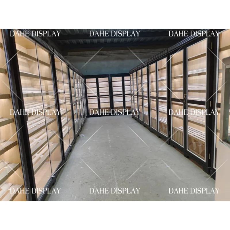 Custom.4000 Ct Große Kapazität Humidor Zigarren Doppeltür Luftbefeuchter Zigarre Vitrine Rauch Shop Display Zigarre Humidor Schrank