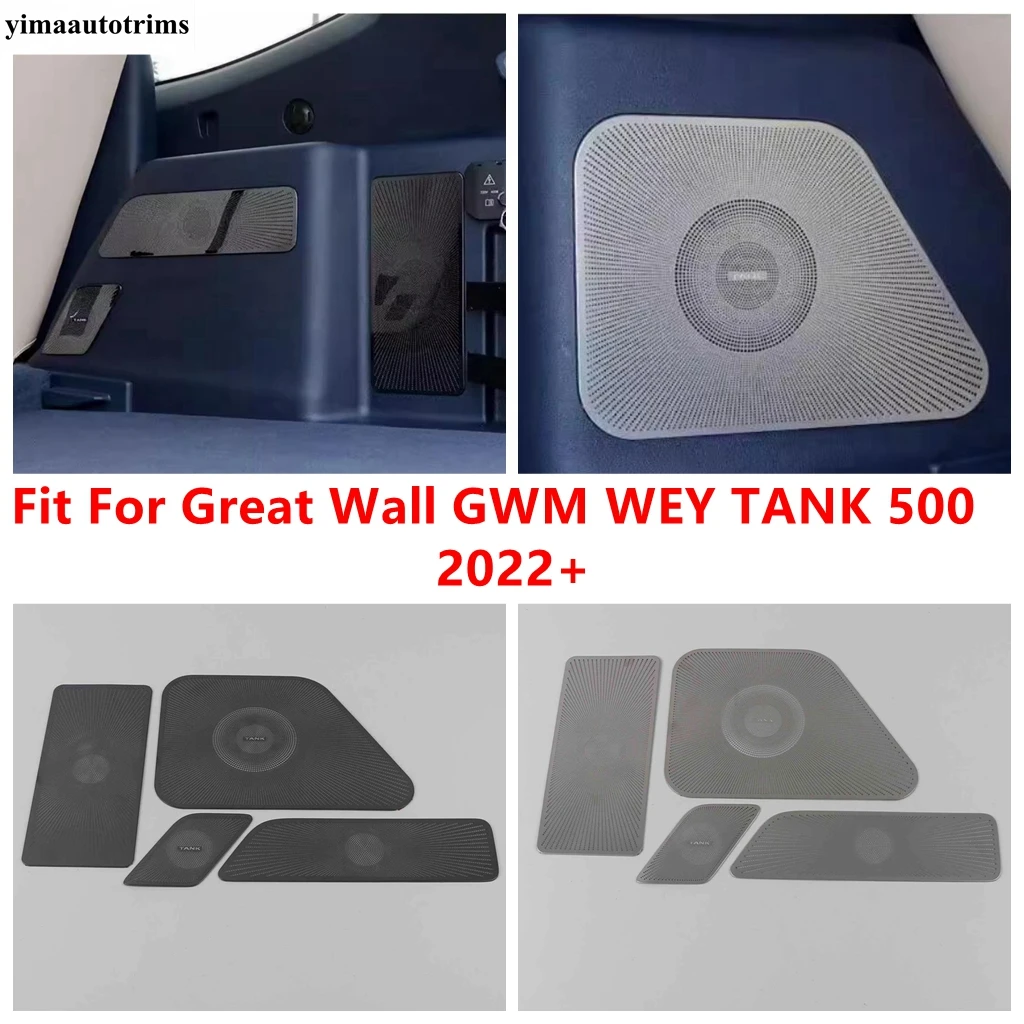 

Rear Trunk Speaker Audio Horn Frame Sticker Cover Trim Stainless Steel Accessories For Great Wall GWM WEY TANK 500 2022 - 2024