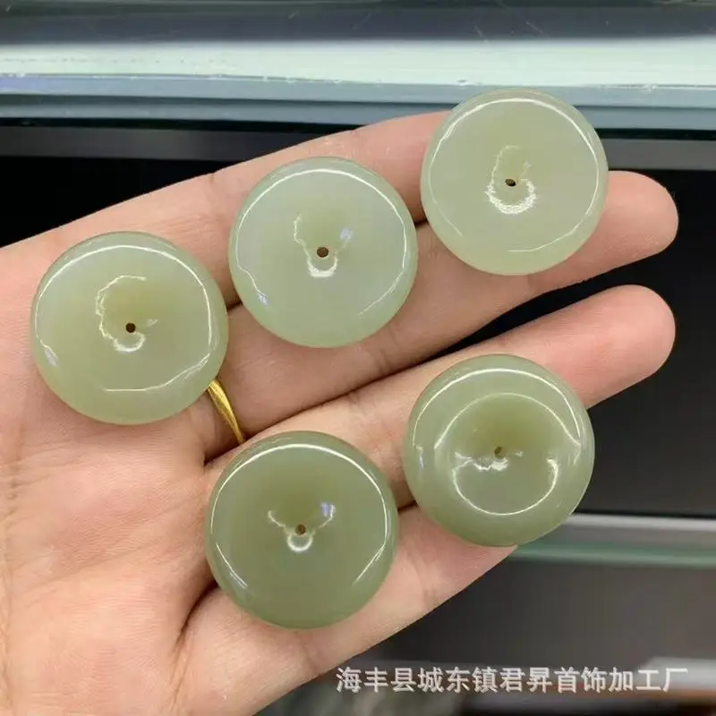 Qinghai And Hotan Jade, Approximately 25Mm, Peace Retro Pendant, Oily Texture, Suitable Accessories