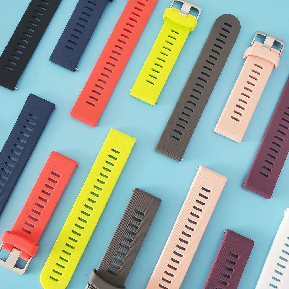 Correa de silicona para reloj Huami Amazfit GTR, 42mm, Samsung Galaxy Active 2 3, 40mm, correa de reloj reemplazable de 20mm
