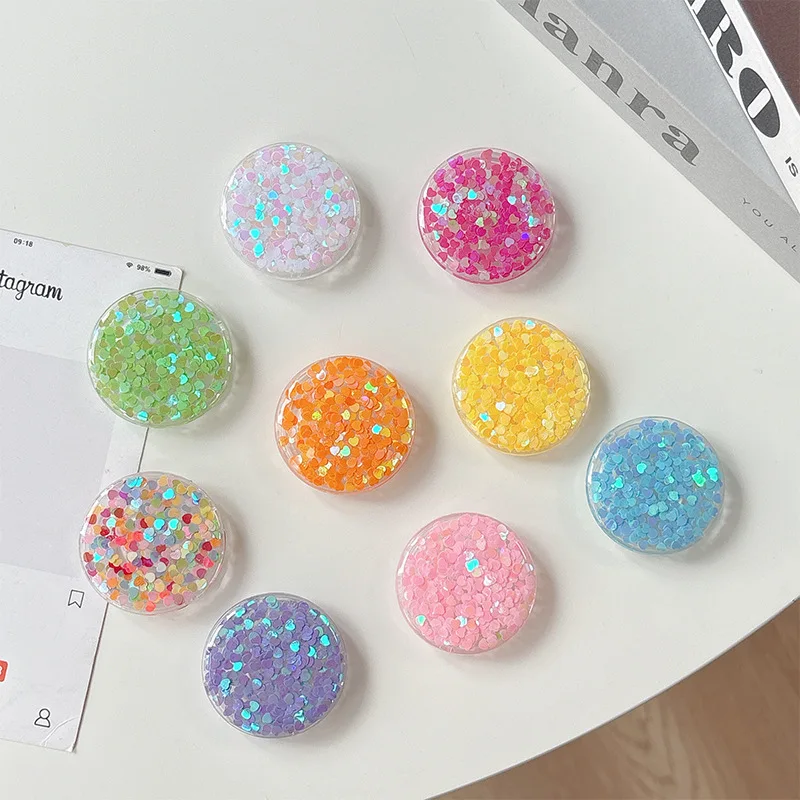 Round Glitter Phone Holder Ring Holder Universal Mobile Phone Finger Grip Holder Is Suitable for All Mobile Phone Holders