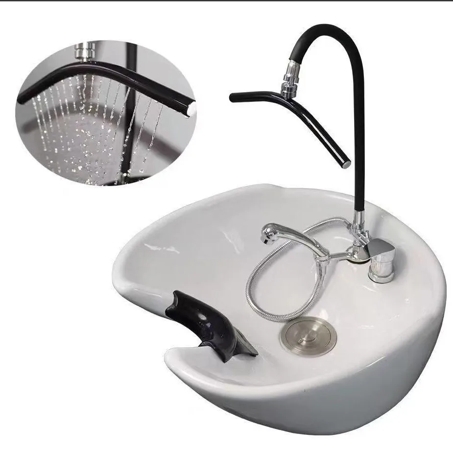 Punch Bed Ceramic Basin Special Water Circulation Head Therapy Water Spray Rack Water Flow Device Hair Shampoo Bed Accessories