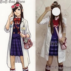 Akane Houzuki Cosplay Game Gyakuten Saiban Costume Ema Skye Ace Attorney Skirt Women JK Uniform Coat Wig Prop Holloween Roleplay