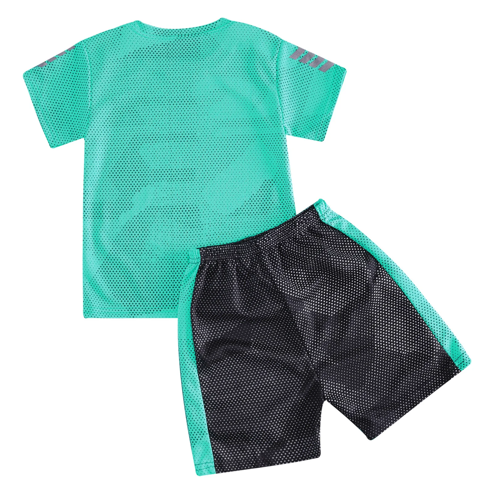 Kids Boys Quickly Dry Sport Suit Football Basketball Game Training Running Summer Sportswear Short Sleeve T-shirt Shorts Set