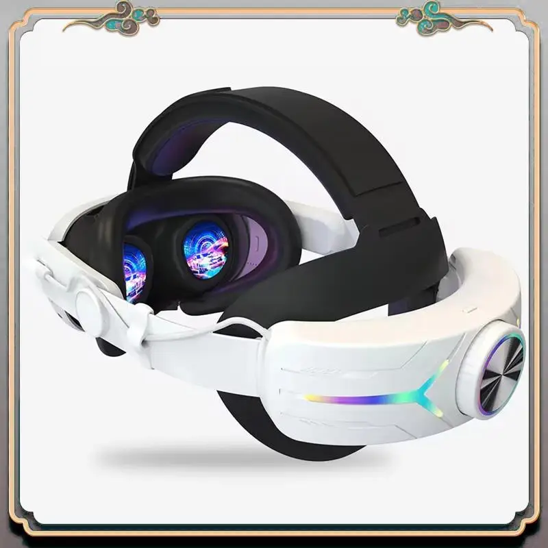 

Элитный ремешок на голову с RGB-подсветкой для Meta Quest 3 VR, запасные части + аккумулятор 8000 мАч, удобный ремешок на голову, чистый белый