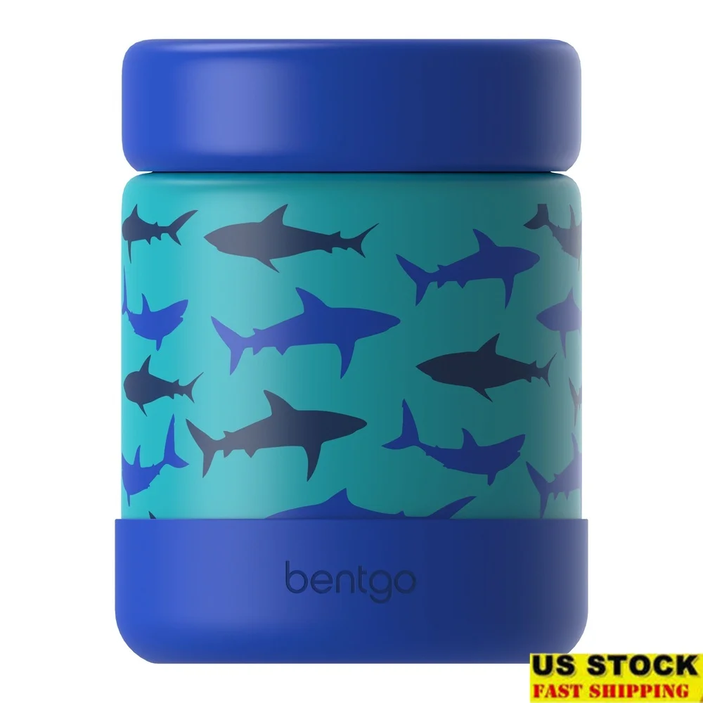 

Kids Stainless Steel Food Jar 11oz Leak-Proof Double Insulated Container with Removable Silicone Bumper School Travel Outdoor