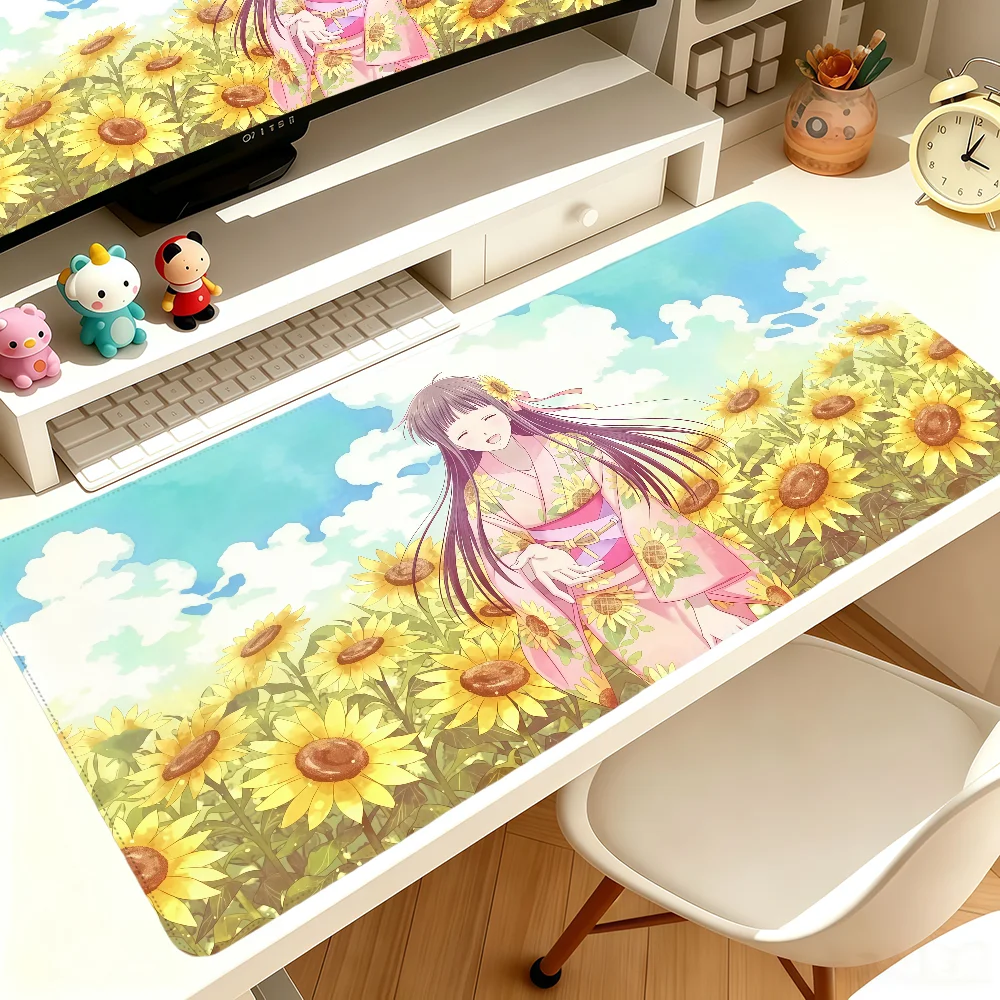 Alfombrilla de ratón grande con diseño de Manga Furuba Fruits Basket, antideslizante, con bordes reforzados, para escritorio de ordenador, teclado y ratón, ideal para oficina, jugadores y estudiantes.
